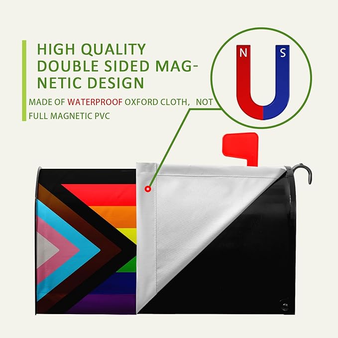 Pride Mailbox Cover Rainbow Gay Lesbian Transgender Bisexual LGBTQ Magnetic Mailbox Wrap Every One is Welcome Here Post Letter Mail Box Covers Outdoor Decor 18 X 21 inch