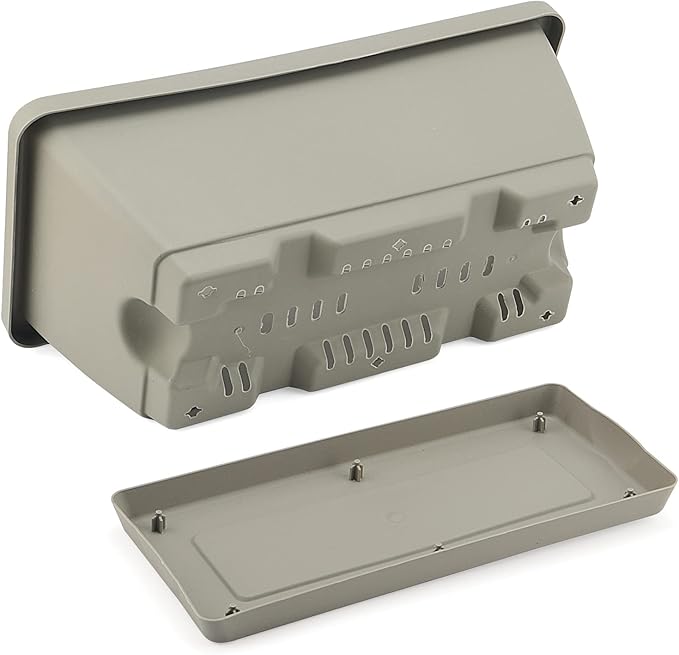 LEXININ 6 Pack 14 Inch Plastic Rectangular Window Planter Box, Window Vegetable Planter Box with Trays, Rectangular Flower Pots for Windowsill, Garden, Balcony, Patio, Grey