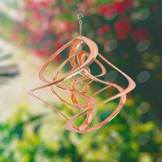 Red Carpet Studios The Original Cosmix Deluxe Helix Wind Spinner, Large 20-Inch, Triple Copper