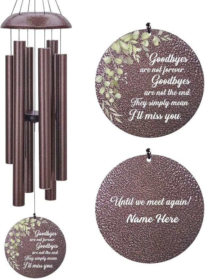 Personalized Memorial Wind Chimes, Customized Wind Chime Outdoor, Custom Wind Chimes in Loving Memory, Sympathy Gift After The Loss of Mom Dad, or Loved One, Product in USA