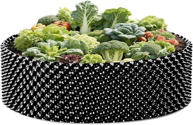 60 Gallon Air Pruning Container New Plastic Nursery Pot Fruit Vegetable Garden self-Planting Grow beds, Size 17"x10", 8 Pcs, Black