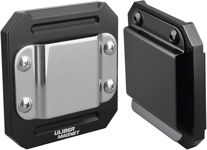 ULIBERMAGNET Drill Holder Belt Clip,Heavy Duty Clip-On Tape Measure Belt Holder,Soild Aluminum Tools Holster with Belt Clip Hook for Cordless Drill,Impact Driver,Tape Measure,Tools with Hanger Clips