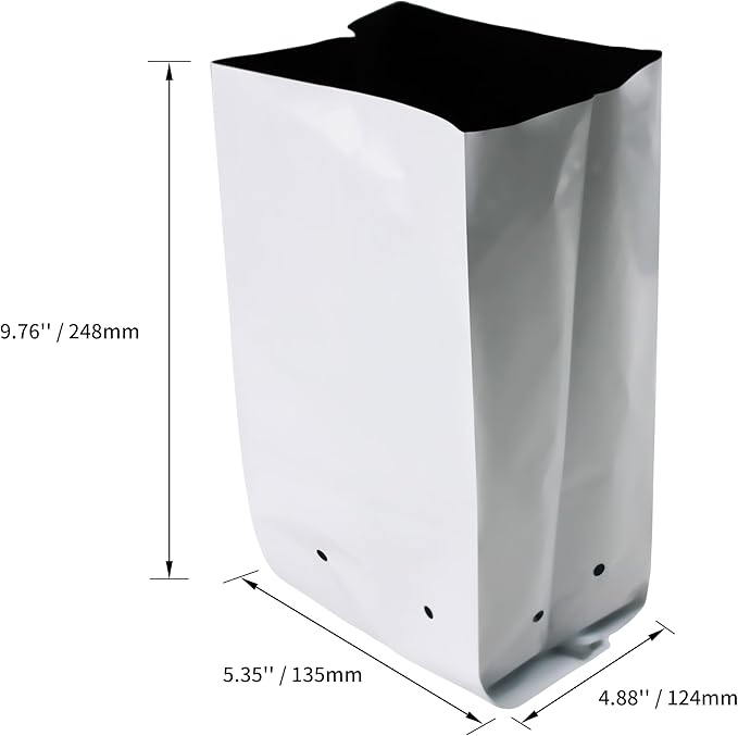 HFS(R Poly Grow Bag Planters Panda Film Black and White for Nursery Horticulture 1 Gallon - 50 PC