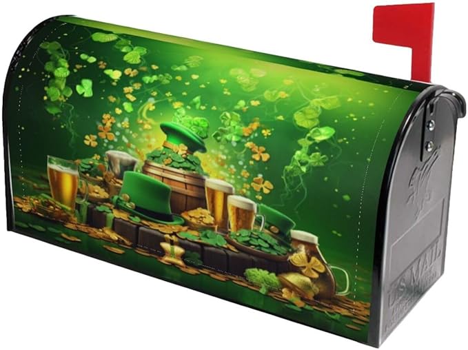 St. Patrick's Day Mailbox Covers Magnetic Letterbox Covers 21x18 Inch for Garden Outdoor Decoration