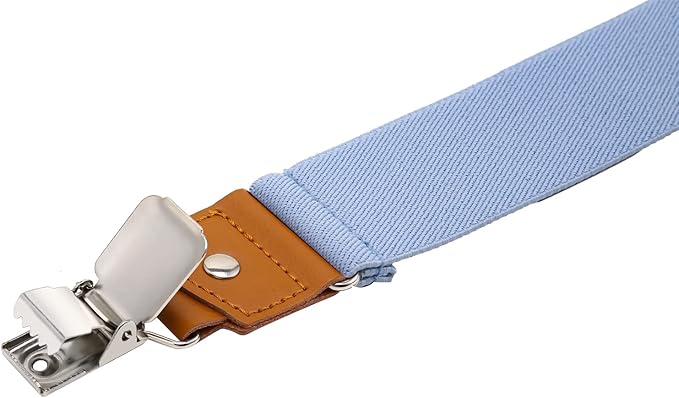 Suspenders for Men Y Back Adjustable Elastic with Strong Clips 47 Inches