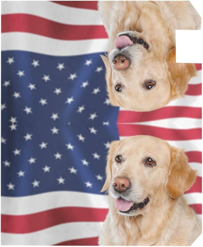 ALAZA Golden Retriever and American Flag Magnetic Mailbox Cover MailWraps Garden Yard Home Decor for Outside Standard Size-18"x 20.8"