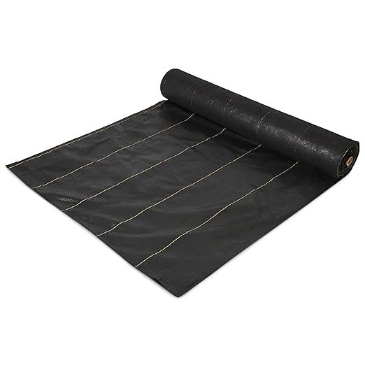 DeWitt Sunbelt Woven Ground Cover, 3.2 oz, Black, 4' x 300' - Durable Weed Barrier Fabric for Greenhouse, Garden, Outdoor Display & Landscaping