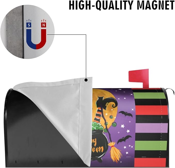 Witch Feet Halloween Magnetic Mailbox Cover, Unique 21 x 18 Inches, Standard Size for Garden Yard Outside Decor