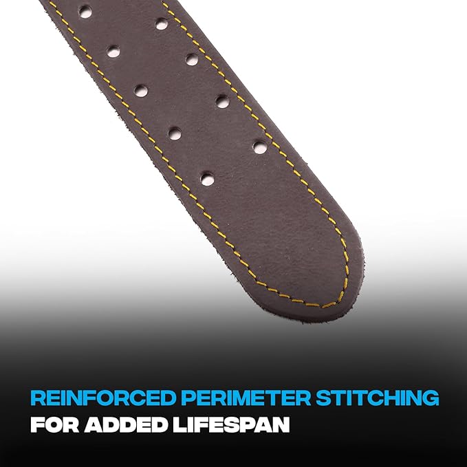 OX Tools XL Leather Tool Belt 3" Wide Oil-Tanned Leather Belt for Tool Pouch - Adjustable Tool Pouch Belt with Rivet Reinforcements - 40" to 51" Belt Length for Men OX-P263305