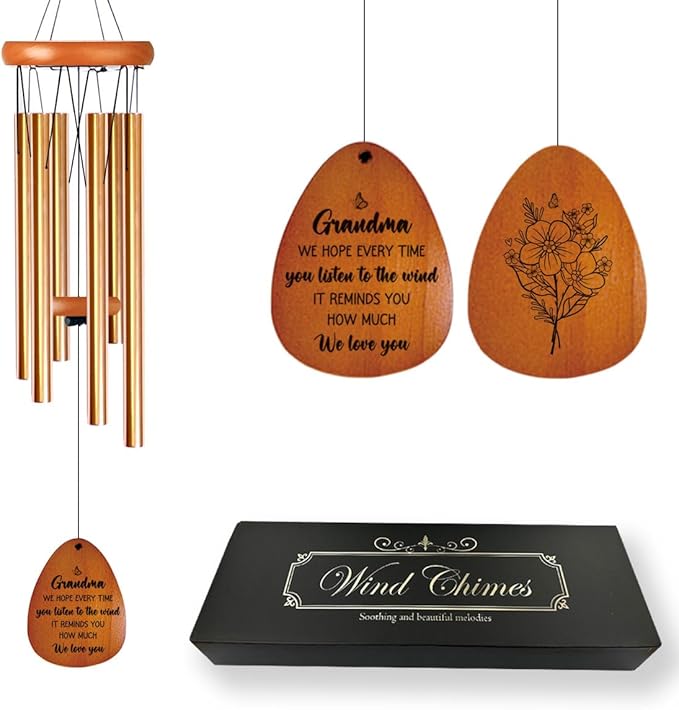 Grandma Gifts Windchime Grandmother, Gifts for Grandma from Granddaughter Grandson First Time Grandmother Mothers Day Retirement Birthday Mom Wind Chime