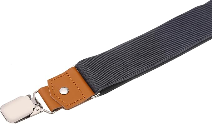 Suspenders for Men Y Back Adjustable Elastic with Strong Clips 47 Inches