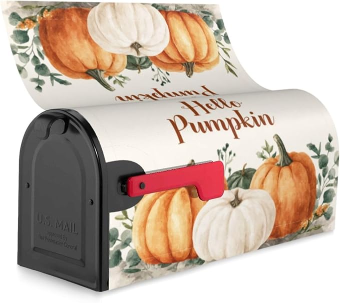 Mailbox Covers Pumpkin Watercolor Fall Thanksgiving Pumpkin Watercolor Fall Thanksgiving Magnetic Letter Post Box Cover Standard Size 25.5 x 21 Inch Garden Yard Home Decorative