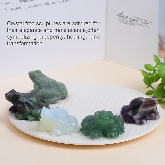2 Inch Green Aventurine Frog Crystal Figurine，Frog Gifts Healing Crystal Decor，Frog Garden Statue Stone Energy Gemstones, in Bedroom Office Christmas Meditation Gifts Aquarium Decoration