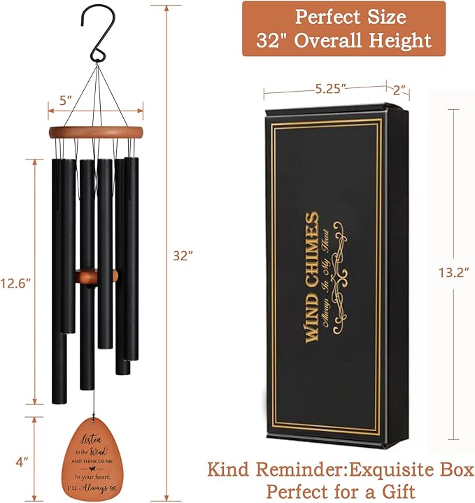Wind Chimes for Outside, Memorial Wind Chimes for Loss of Loved one, Memorial/Sympathy/Remembrance Gifts,Outdoor Clearance for Home & Garden Decor