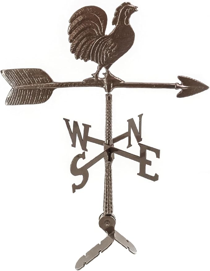 Montague Metal Products - Weathervane - Cast Aluminum Weathervane -Includes Roof Mount - 6 Colors Available (Rooster, Oil Rubbed)