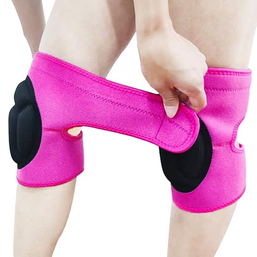 Women Knee Pads for Cleaning House Floors,Gardening Work, Carpet, Roofing,kneepads with Soft Inner Liner, Adjustable knee pads Suitable Garden,Flooring Yard,Pink M. (1 Pair)