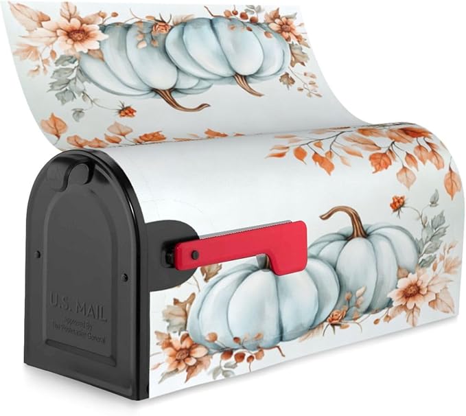 DADABULIU Mailbox Covers Pumpkin Fall Leaf Thanksgiving Magnetic Letter Post Box Cover Standard Size 21 x 18 Inch Garden Yard Home Decorative