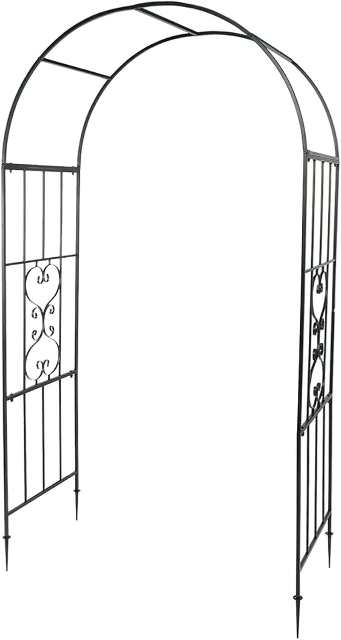 VINGLI Garden Arbor, Arch Walkway for Wedding Ceremony Party, Christmas Garden Decorations Steel Garden Trellis for Plant Climbing, Pergola for Garden, Backyard, Lawn, Bench (Dome)