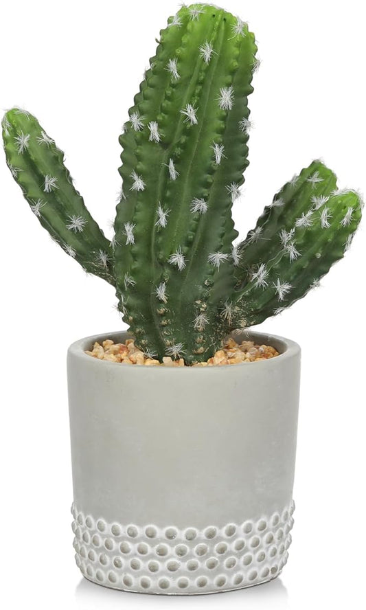 DILATATA 13' Small Fake Cactus Plant Potted 'San Pedro Cactus' Faux Cacti for Home Garden Office Decor Housewarming Gifts