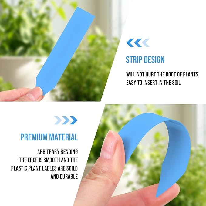 Plant Labels 120 Pcs Yuanling for Seeding Plastic Waterproof Plant Name Tags Garden Labels Marker Garden Pots Stakes for Outdoor Potted Plants Belt Permanent Marking Pen (6 Colors)