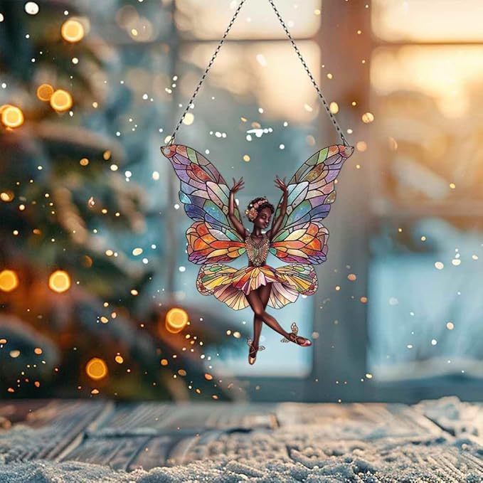Black Fairy Ornaments Decor - Black Fairy Gifts for Women Men - African American Ornaments Gift - Home Wall Room Hanging Decor - Acrylic Ornament
