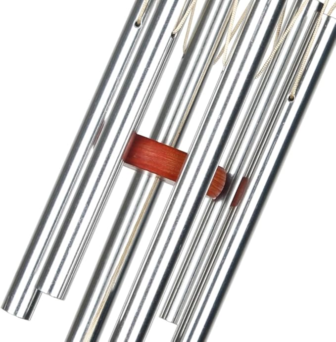 Woodstock Chimes Amazing Grace Wind Chime for Outside 16" Small Silver, Outdoor Decor for Patio, Porch, Garden, Memorial Gift for Loved Ones AGSS