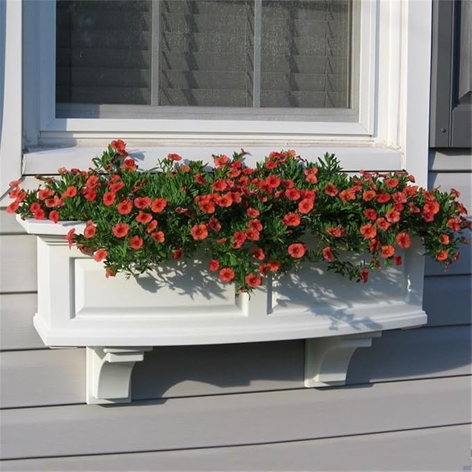 Pemberly Row 3ft Weatherproof Traditional Plastic Window Box in White