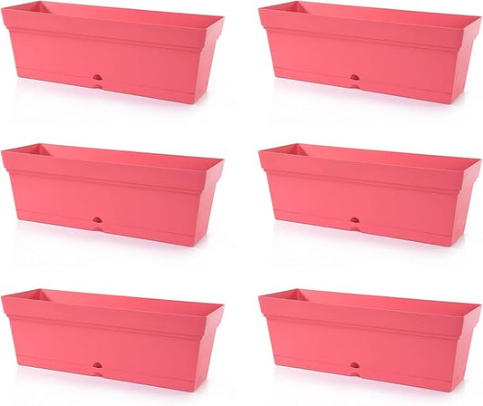 Mintra Window Box Planters 6 Pack - Bulk (Coral 6pk)