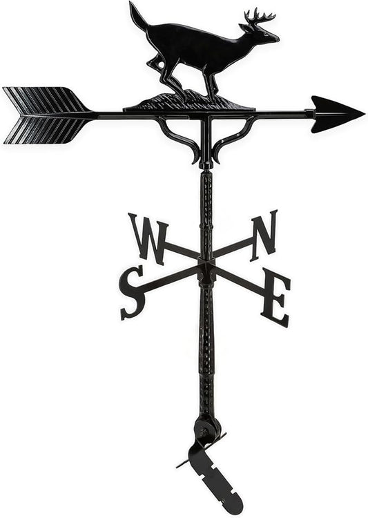 Montague Metal Products 32-Inch Weathervane with Satin Black Buck Ornament, Natural
