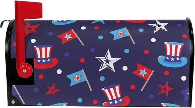 ALAZA 4Th of July Magnetic Mailbox Cover MailWraps Garden Yard Home Decor for Outside Standard Size-18"x 20.8"