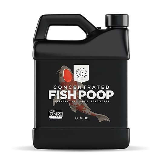 OMRI Listed Organic Concentrated Fish Poop - Liquid Fertilizer for Vegetable Gardens, Indoor Plant Food for Houseplants, Hydroponic Nutrients, Soil Amendment (16 Ounces)