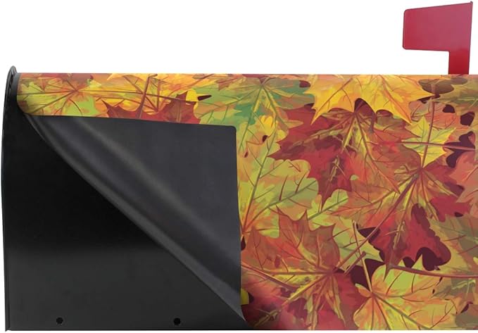 WOOR Fall Leaves Magnetic Magnetic Mailbox Cover Standard Size for Garden Yard Outdoor Decorations-18 x 20.8"