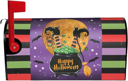 Witch Feet Halloween Magnetic Mailbox Cover, Unique 21 x 18 Inches, Standard Size for Garden Yard Outside Decor