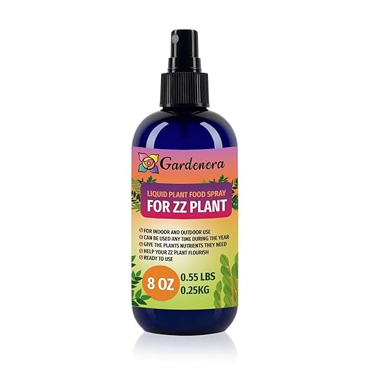Gardenera Professional ZZ Plant Superfood Spray Mist for Home Gardening | Micro-Fungi Enriched Fertilizer Mist for Healthy Leaves & Growth | 18 Essential Vitamins & Minerals for ZZ Plants - 8oz