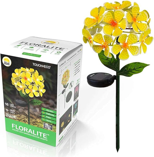 Touch Of ECO Solar LED Metal Flower Stake Light - Perfect for Your Garden, Patio, Walkway, or Outdoor Living Area - Includes 1 Flower Light