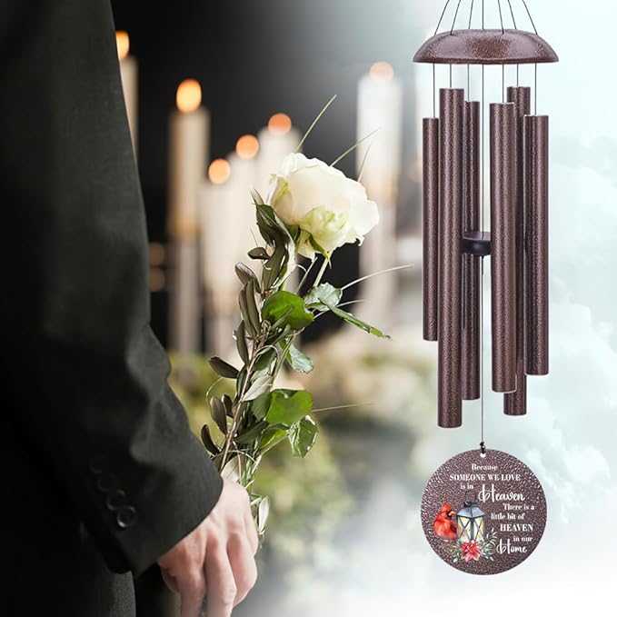 Personalized Sympathy Wind Chimes, Memorial Wind Chimes for Loss of Loved One Prime, Bereavement/Sympathy/Memorial Gift for Loss of Mother, Father, Condolence Remembrance(Produced in USA)