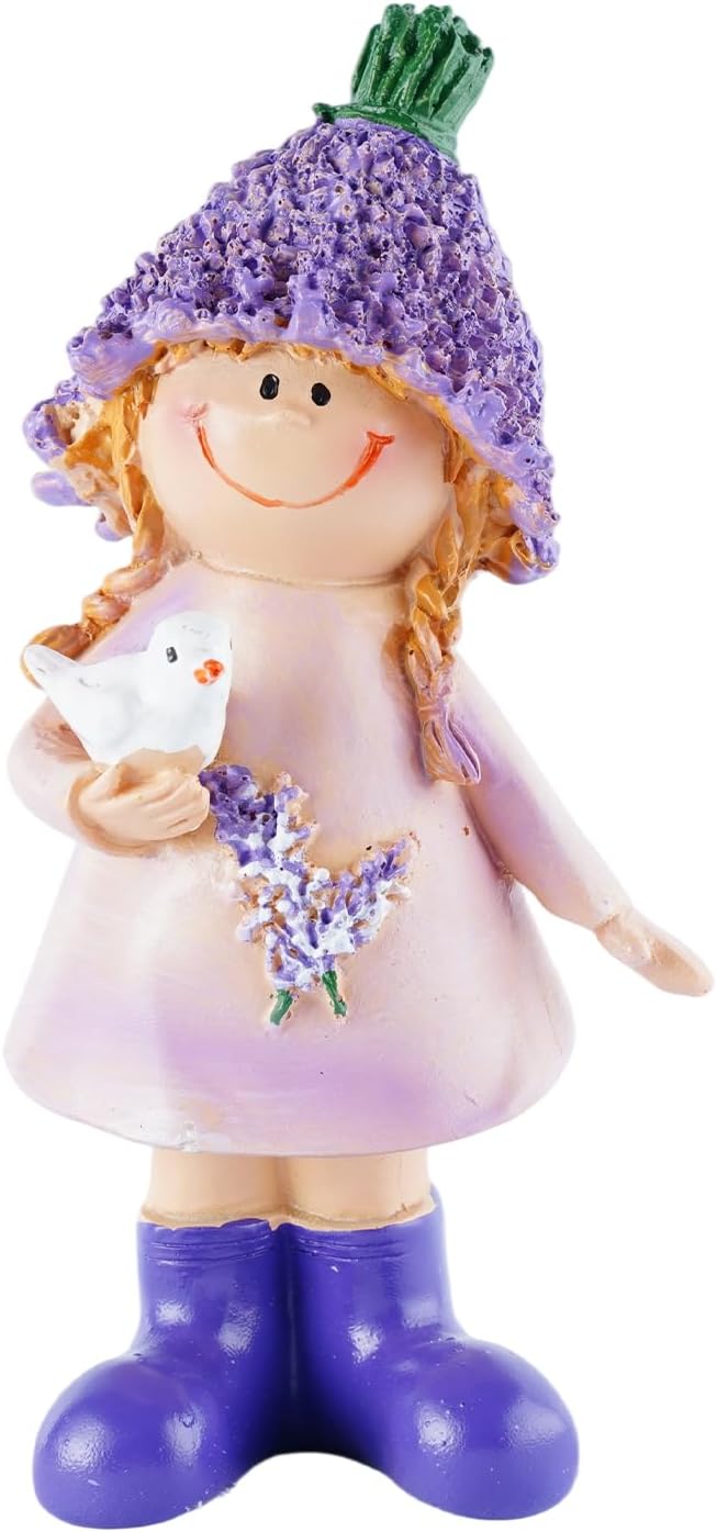Lavender Outdoor Garden Resin Figurines, Couple Boy and Girl Statues, for Outdoor Patio Lawn Garden Decoration, Valentine's Day Home Decor, Ideal Gift for Mom, Dad and Friends