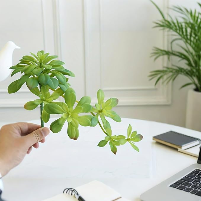 2pcs Artificial Succulent Plants, Realistic Large Fake Succulents, Artificial Hanging Ornaments for Decor