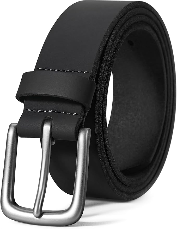 VATAN Men's Genuine Leather Casual Every Day Jeans Belts, Handmade Men Leather Belt with Gift Box