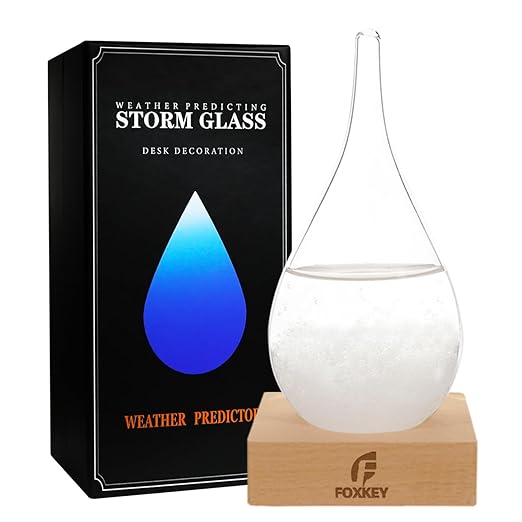 Storm Glass Weather Predictor, Teardrop-Shaped Weather Globe Home/Office Desktop Decoration, Christmas Decor Snow Globe Weather Forecast Station, Unique Christmas Gift