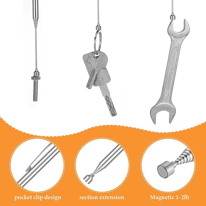Minatee 12 Pcs Gifts for Christmas Magnetic Wristband Retractable Magnetic Pickup Tool Magnet Wrist Belt Tool Holder with 15 Magnets for Holding Screws Nails Drilling Bits for Men Dad Husband