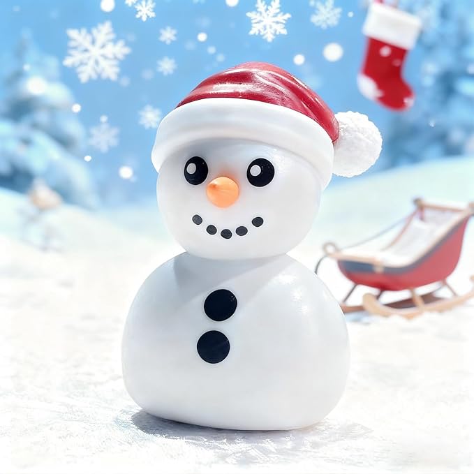1 Pcs Christmas Snowman Figurines Cute Unique Snowman Design Mini Figurines Desk Ornament Decorations Indoor for Christmas Decor Winter Home Table Bedroom Office Desktop Display Ornaments