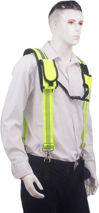 Tool Belt Suspender for Men 4 Point Padded with Attachment Loops, WristBand Pouch Pocket for Construction Worker