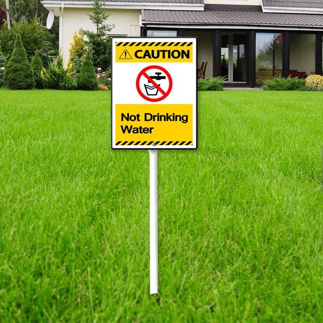 Not Drinking Water Yard Sign with 11.6Inch Metal Stake, 8" x 12", Rustproof Aluminum Sign Garden Sign Lawn Art, Set of 1