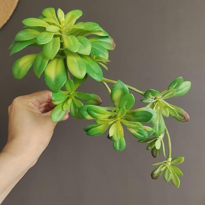 2pcs Artificial Succulent Plants, Realistic Large Fake Succulents, Artificial Hanging Ornaments for Decor
