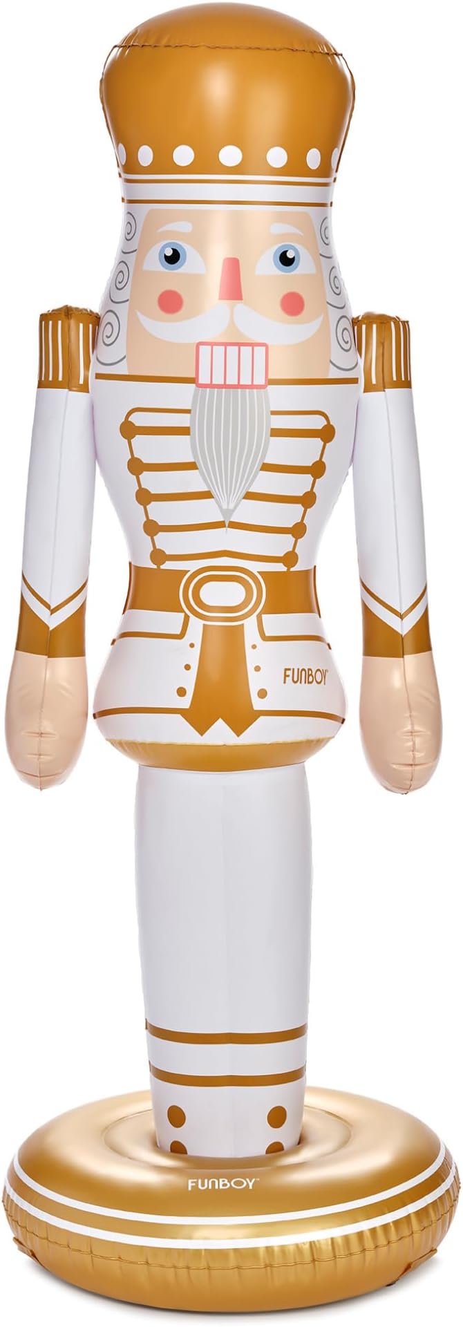 FUNBOY Gold Inflatable Nutcracker – 5ft Tall Indoor/Outdoor Holiday Decoration – Oversized Christmas Yard Decor