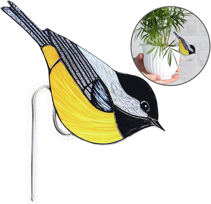 Bird Acrylic Stakes 4.5 Inch Colorful Bird Garden Decoration Acrylic Plant Label Signs for Flower Pot Planter House Decors Indoor Outdoor Plant Pot Decoration (Bird3)