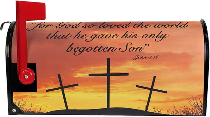 ALAZA WOOR Christian Motivational Quote Crosses Magnetic Mailbox Cover MailWraps Garden Yard Home Decor for Outside Standard Size-18"x 20.8"