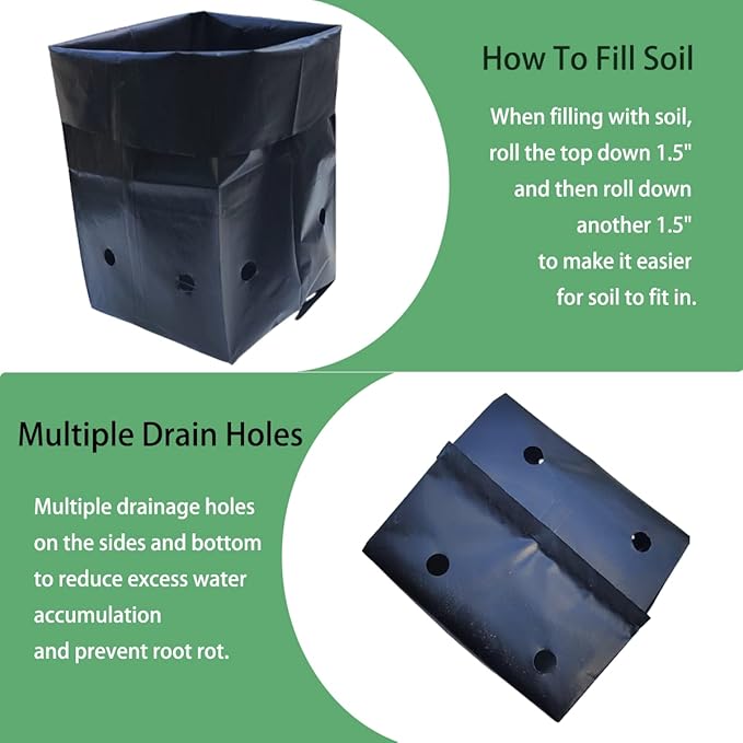Belit 100 Pcs Plant Nursery Bags, Plastic Seedling Pots Container for Fruit Tree, Flower, Starting saplings, Plant Grow(3.5"x6.6")