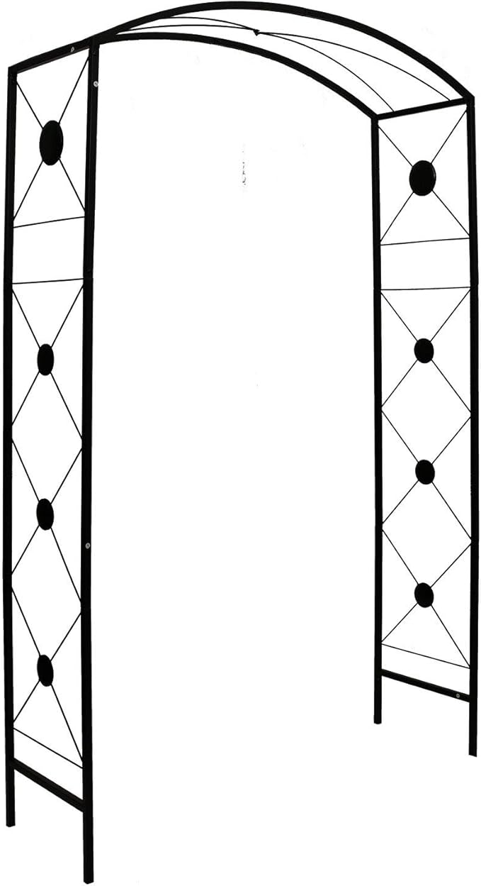 Steel Garden Arch, 7'6" High x 4'7" Wide, Garden Arbor for Various Climbing Plant, Outdoor Garden Lawn Backyard